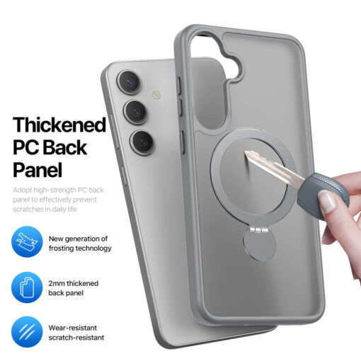 Samsung Galaxy S25 Magnetic Charging Case with Fold Stand - Grey | Yind Series by Dux Ducis - Image 7