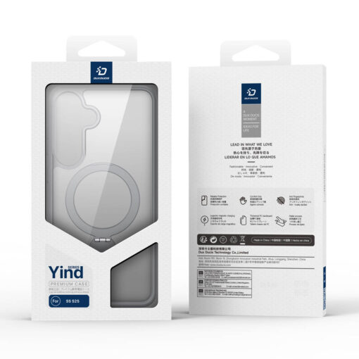 Samsung Galaxy S25 Magnetic Charging Case with Fold Stand - Grey | Yind Series by Dux Ducis - Image 10