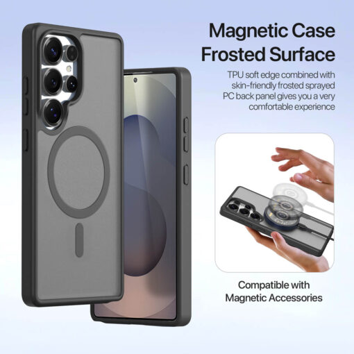 Samsung Galaxy S25 Ultra 2 in 1 Magnetic Charging Wallet Case - Black | Lawa Series by Dux Ducis - Image 6