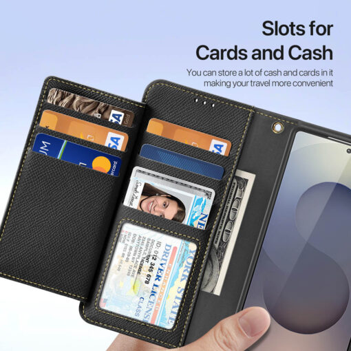 Samsung Galaxy S25 Ultra 2 in 1 Magnetic Charging Wallet Case - Black | Lawa Series by Dux Ducis - Image 7