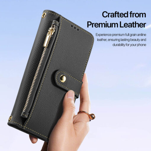 Samsung Galaxy S25 Ultra 2 in 1 Magnetic Charging Wallet Case - Black | Lawa Series by Dux Ducis - Image 9