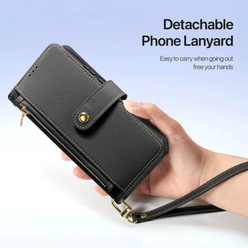 Samsung Galaxy S25 Ultra 2 in 1 Magnetic Charging Wallet Case - Black | Lawa Series by Dux Ducis - Image 11