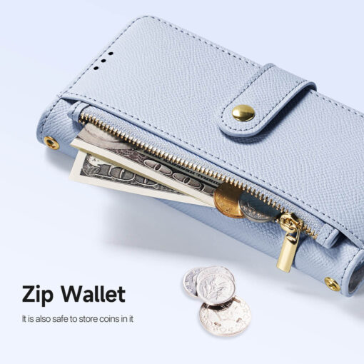 Samsung Galaxy S25 Ultra 2 in 1 Magnetic Charging Wallet Case - Light Blue | Lawa Series by Dux Ducis - Image 8