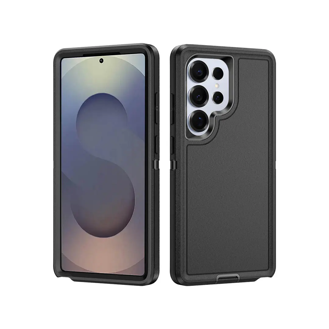 Samsung Galaxy S25 Ultra heavy duty rugged case black with multi-layer protection