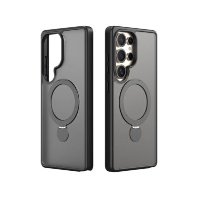 Samsung Galaxy S25 Ultra Magnetic Charging Case with Fold Stand - Black | Yind Series by Dux Ducis