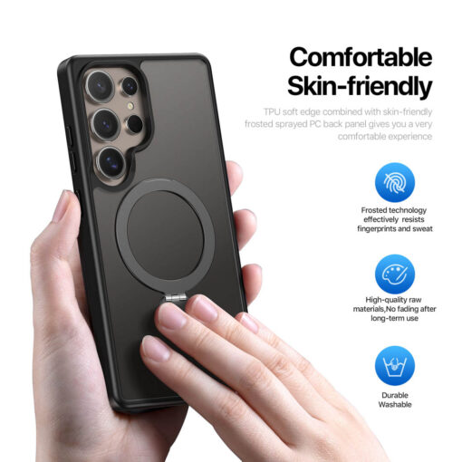 Samsung Galaxy S25 Ultra Magnetic Charging Case with Fold Stand - Black | Yind Series by Dux Ducis - Image 5