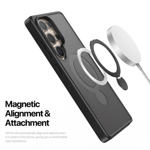 Samsung Galaxy S25 Ultra Magnetic Charging Case with Fold Stand - Black | Yind Series by Dux Ducis - Image 6