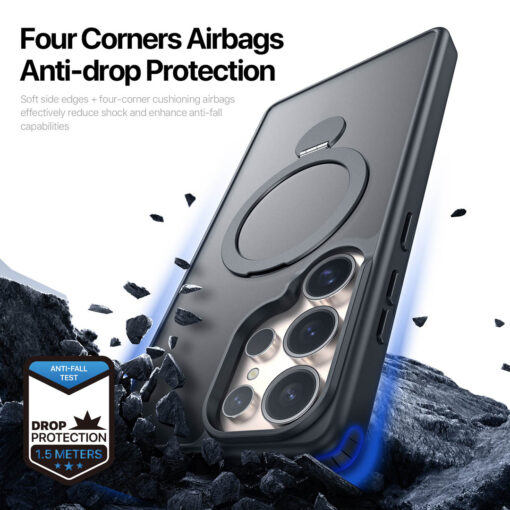 Samsung Galaxy S25 Ultra Magnetic Charging Case with Fold Stand - Black | Yind Series by Dux Ducis - Image 8