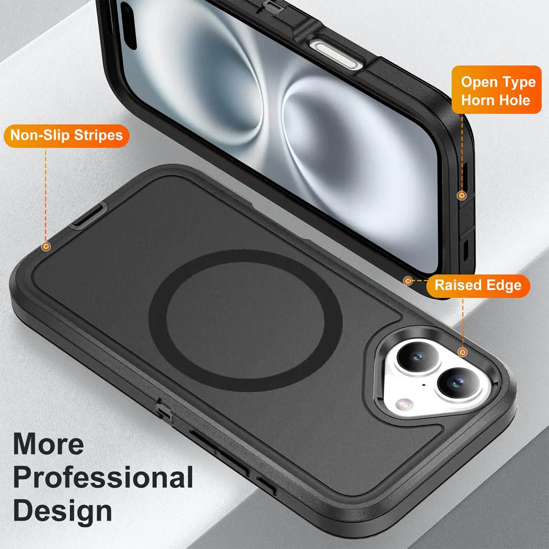 iPhone 16 Plus Heavy Duty Rugged Magnetic Charger Case - Image 3