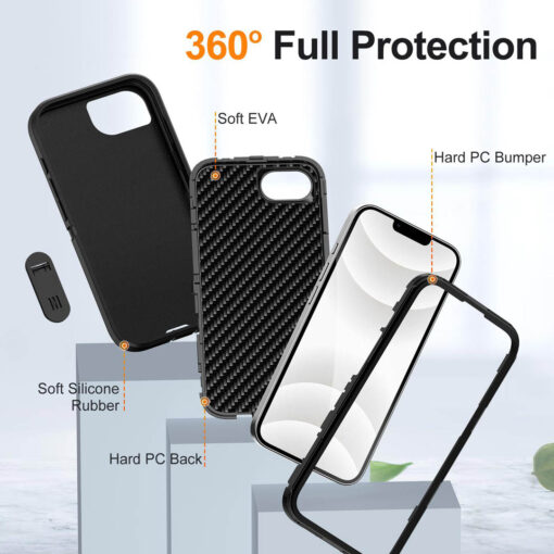 iPhone 16e Heavy Duty Case - Black | Military Drop Protection | Rugged Protection | Anti-Scratch - Image 4