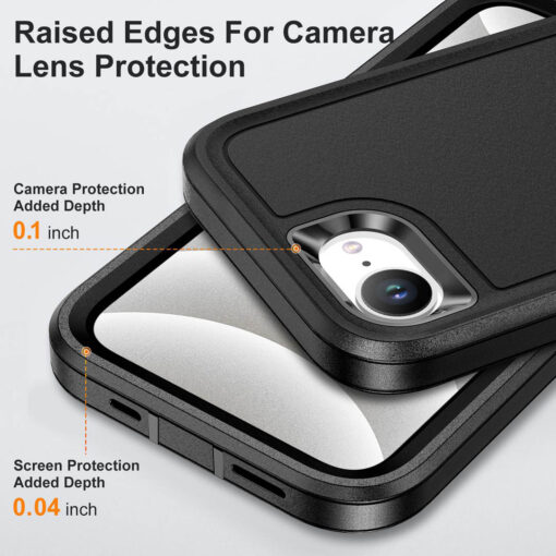 iPhone 16e Heavy Duty Case - Black | Military Drop Protection | Rugged Protection | Anti-Scratch - Image 5