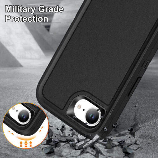 iPhone 16e Heavy Duty Case - Black | Military Drop Protection | Rugged Protection | Anti-Scratch - Image 6