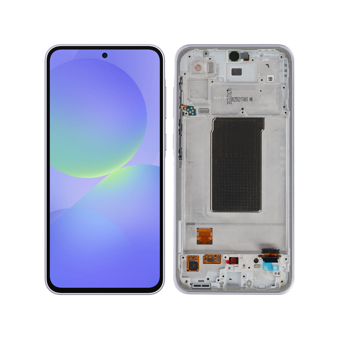 Samsung Galaxy A36 lavender replacement screen with frame SM-A366