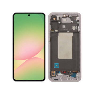 Samsung Galaxy A56 pink replacement screen with frame SM-A566
