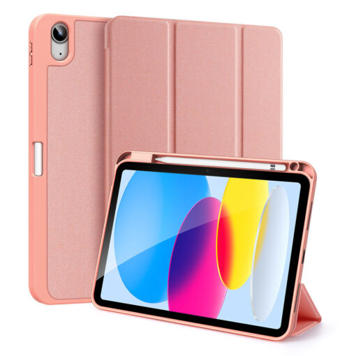 iPad 11 / iPad 10 Full Cover Folio Case - Rose Pink | Domo Series by Dux Ducis - Image 2