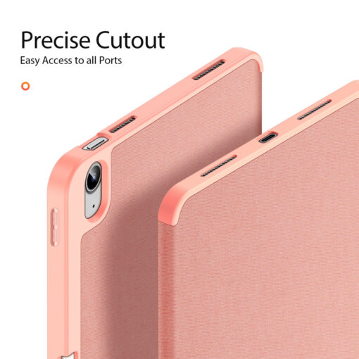 iPad 11 / iPad 10 Full Cover Folio Case - Rose Pink | Domo Series by Dux Ducis - Image 6