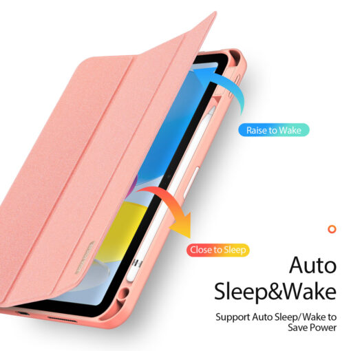 iPad 11 / iPad 10 Full Cover Folio Case - Rose Pink | Domo Series by Dux Ducis - Image 8