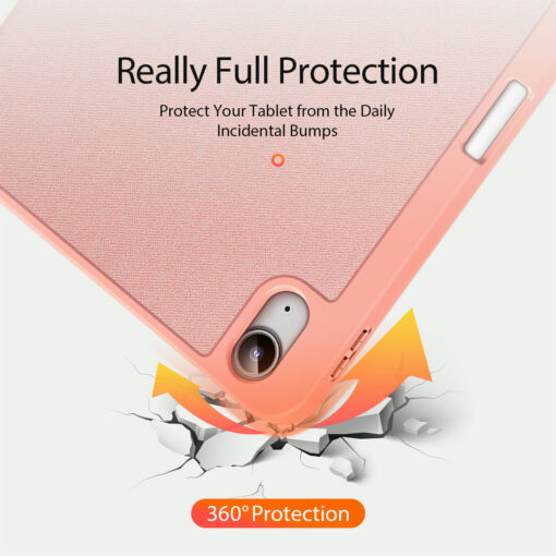 iPad 11 / iPad 10 Full Cover Folio Case - Rose Pink | Domo Series by Dux Ducis - Image 10