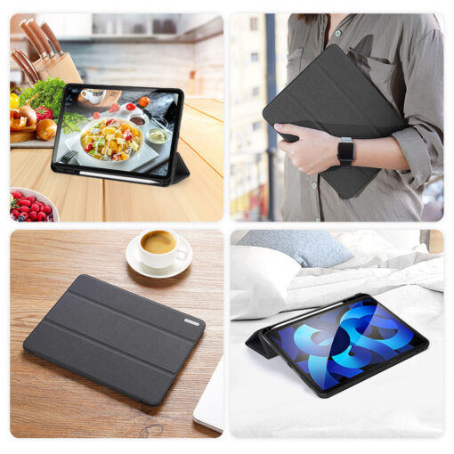 iPad Air 11" / Air 5 / Air 4 Full Cover Folio Case - Black | Domo Series by Dux Ducis - Image 9