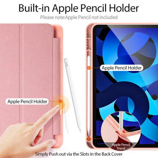 iPad Air 11" / Air 5 / Air 4 Full Cover Folio Case - Pink | Domo Series by Dux Ducis - Image 3