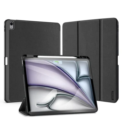iPad Air 13-inch (M4) case auto sleep wake black Dux Ducis DOMO Apple Pencil holder