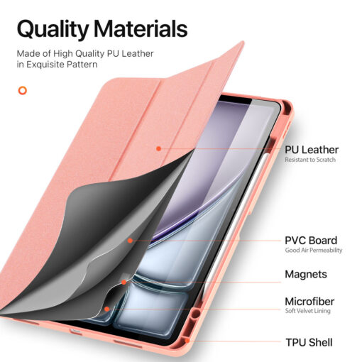 iPad Air 13" (2024/2025)  Full Cover Folio Case - Pink | Domo Series by Dux Ducis - Image 7