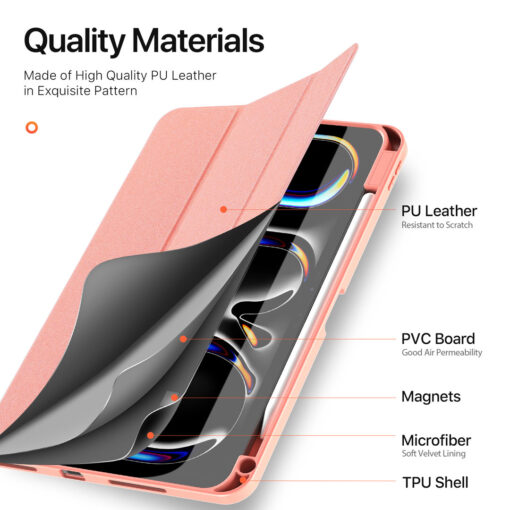 iPad Pro 11" (2024) Full Cover Folio Case - Pink | Domo Series by Dux Ducis - Image 7